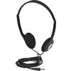 Manhattan Cuffie stereo On-Ear (3,5 mm), archetto diviso regolabile, cuscinetti in schiuma, altoparlante 80 W max, jack stereo standard da 3,5 mm per uscita audio, cavo 2,2 m, nero, tre anni di