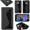 ebestStar - Cover Compatibile con Microsoft Nokia Lumia 535 Custodia Protezione S-Line Design Silicone Gel TPU Morbida e Sottile, Nero [Apparecchio: 140.2 x 72.4 x 8.8mm, 5.0'']
