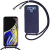 Beajew Custodia per Samsung Galaxy Note 9 Cover con Regolabile Rimovibile Corda da Catena Collana Necklace Antiurto Cordino Collari per Samsung Galaxy Note 9, Blu Scuro