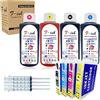 Fink Compatibile con Epson 16XL Ink, ricaricabili Cartucce d'inchiostro e 4 x 100 ml lavoro di inchiostro con WF-2630WF WF-2530WF WF-2760DWF WF-2510WF WF-2650DWF WF-2520NF WF-2660DWF WF-2750DWF WF-2540WF