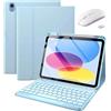 Generic Custodia con tastiera per tablet Honor Pad 10 12,1 pollici 2025 con porta matita, custodia sottile e leggera con tastiera wireless staccabile magneticamente e mouse