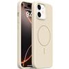 Mixroom - Custodia Cover Case per iPhone 11 in Tpu silicone liquido morbido compatibile con MagSafe con cerchio magnetico integrato Beige C09