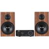McGrey BMS-80 BR Micro Stereo - incl. mini amplificatore e cavi per casse - ingressi RCA e AUX - 80 watt - marrone