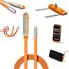 ZVD Caricabatterie Super Veloce 240W con Supporto Girevole a 360°, Porta Cavi da Viaggio, Supporto Cellulare, Creative Cables,Ufficio, Auto e Viaggi, Supporto per Cellulare (Grigio-Arancio)
