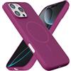 Mixroom - Custodia Cover Case per iPhone 16 PRO Max in Tpu silicone liquido morbido compatibile con MagSafe con cerchio magnetico integrato Bordeaux C09