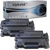 alphaink 2 Toner compatibile con HP 55X CE255X, per stampanti HP LaserJet P3015DN, P3015N, P3015D, P3015X, P3015, P3011, P3010 - Enterprise Flow MFP M525C - LaserJet PRO M521DX, M521DW.