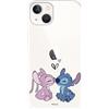 LA CASA DE LAS CARCASAS Custodia per iPhone 14 Ufficiale Lilo & Stitch, Angel & Stitch Beso per proteggere il tuo cellulare. Custodia per iPhone in silicone flessibile con licenza ufficiale Disney