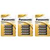 PANASONIC Confezione da 3 blister da 4 batterie alcaline Power Bronze LR6 AA 1,5 V