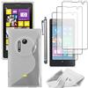 ebestStar - Cover Compatibile con Nokia Lumia 1020 Custodia Protezione S-Line Silicone Gel TPU Morbida e Sottile +Penna +3 Pellicole plastica, Trasparente [Apparecchio: 130.4 x 71.4 x 10.4mm, 4.5'']