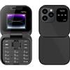 Generic Telefono cellulare per anziani - Mini cellulare pieghevole ricaricabile con fotocamera posteriore HD 2G Dual SIM Dual Standby