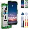 MinTroSD Nuovo Display Touch Screen Per Blackview BV9300 Display LCD Sostituire Parti Con Strumenti (Con Cornice Verde)
