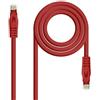 NANOCABLE 10.20.1801-R - Cavo di rete Ethernet RJ45 LSZH Cat. 6A UTP, AWG24, rame 100%, non-allogeno,rosso, tubo da 1.0 mts