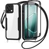 FERLAN Cover per Oppo A6 Pro con Cordino, 360 Gradi Antiurto Custodia con Protezione Schermo Integrata Trasparente Rugged TPU Bumper Doppia Protettiva Cover per Oppo A6 Pro -Nero
