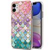 Lnxlanxx Cover Compatibile per iPhone 11 (6.1) TPU Silicone Bumper Disegni Motivo Marmo Colorato PC Rigida Case Antiurto Protettiva Resistente Custodia (Colore 1)