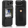 Garsent Camera da Body 4K con Registrazione Audio e Video, Body Cam Mini Bodycam, Piccola Videocamera Personale Portatile, Bici Sportiva Civili Personali per Esterni di Polizia Le Forze