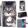 LeviDo-EU LeviDo Cover Compatibile per Samsung Galaxy A20e 2019 Silicone Libro PU Pelle Magnetica Flip Portafoglio con Corda Disegni Antiurto Bumper Motivo Custodia Resistente Protettiva Case, Gatto
