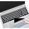 DAMMOMKO 2PCS Keyboard Cover Skin for Lenovo Yoga 7i 2-in-1 16, Lenovo V15 G4(2024), G3 G2, ideaPad 1 1i 15.6, ideaPad 3 3i 5 5i 15.6, ideaPad Flex 5 5i 15.6, ThinkBook 15 G4 G3 G2,Black+Clear