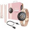 FOREVER ForeVive Petite SB-305 Rosa Orologio da polso Bluetooth Controllo Musica, Pedometro, Cardiofrequenzimetro, Impermeabile IP68, Orologio fitness dal design pulito