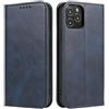 Mixroom - Custodia Cover Case a Libro Blu per iPhone 16 PRO Max con Stand in Ecopelle Chiusura Magnetica Formato Portafoglio Parte Interna in TPU Morbida con Bordi Piatti