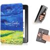 COCFOOKIW Custodia per 6 Pollici Kindle Paperwhite 5a/6a/7a Generazione, Cover Protettiva Alla Moda con Cinturino da Polso e Automatica Veglia/Dormire (Modello EY21 / DP75SDI)