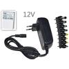 Linq Alimentatore universale 12V 8 adattatori 1500 mA stabilizzato per varie marche