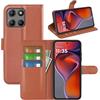 JIUNINE Cover a Libro per Motorola Moto G17 / G17 Power / G15, Marrone