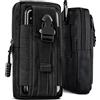ONEFLOW Survival Case per Nubia RedMagic 9 Pro, marsupio in nylon con moschettone, borsa tattica EDC con supporto per cintura, custodia per cellulare da esterno, colore nero
