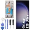 Bewinner Sostituzione Schermo 3088x1440 per S23 Ultra, Gruppo Touch Screen del Telefono con Strumenti di Riparazione per S23 Ultra 5G SM S918B Versione EU (Silver)