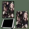 UOMSKTY Custodia per iPad (A16) 11ª Generazione 11 (2025) con Portapenne, Sottile Leggero Posteriore Cover con Auto Sveglia/Sonno Peonia Bianca Piante Fiori-Nero