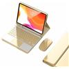 JZCZMCE Custodia con Tastiera per iPad (A16) 11ª/10ª Generazione 2022/2025, Tastiera Wireless Magnetica Staccabile, Portapenne Integrato, Custodia Protettiva Ultrasottile con Mouse Bluetooth,Giallo