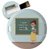My Custom Style PenDrive USB tonda 4,3cm#Insegnante 1#16Gb