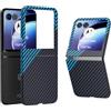 COQUE Caso per Motorola Razr 50, le Custodie Pieghevoli per Telefoni Motorola Razr 50 Carbon Series Flip Series(Nero blu)