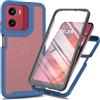RonRun Cover Motorola Moto E15/G25/G15/G05, Antiurto 360 Gradi Full Case con Protezione per Schermo Incorporata, Trasparente Rugged TPU Bumper Doppia Protettiva Case blu