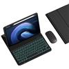 HLTOOP Custodia con Tastiera per Redmi Pad PRO 12,1 Pollici, Tastiera Bluetooth Wireless Rimovibile Retroilluminata A 7 Colori con Portapenne Integrato, Mouse per Tablet,Nero