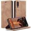 WenBaby CaseMe Cover per Samsung Galaxy A30S_A50S_A50, Magnetica Cover a Libro con Slot per Schede, Custodia in PU Pelle Portafoglio per Samsung Galaxy A30S_A50S_A50, Marrone