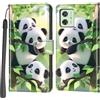 Haninsuze Cover per Motorola Moto G54 5G, Custodia Interno TPU Antiurto Portafoglio con Disegni [schede Fessura] [Supporto Stand] Cover Libro in PU Pelle (panda)
