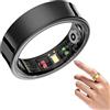 Generico Korons Smart Ring, Anello for La Salute Con Ip68 Impermeabile, Leggero E Confortevole, Compatibile Con Android E Ios, Dispositivo Indossabile, Contapassi E Monitoraggio Della Distanza(Black,#13)