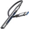 Reagle USB 3.2 Gen 1 Hub 4 porte USB-A Distributore in alluminio - SuperSpeed 5 Gbps Plug & Play - Compatibile con Windows, macOS e Linux