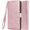 LEMORRY Custodia Apple iPhone XS Max Multifunzione Custodia Pelle Cuoio Portafoglio Porta Carte di Credito & Cornice 2in1 Protettivo Magnetico Morbido TPU Silicone Cover per iPhone XS Max (Oro Rosa)