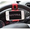 Leadingstar Comodo supporto in gomma per iPhone, iPod, smartphone, da fissare al volante dell'auto