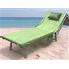 o-day Telo Mare con Angoli e Tasche in Morbida Microfibra - Telo Mare con Elastici e Cuscino Gonfiabile 190x70cm (Verde)