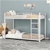 Rvjiahe 90 * 200 Letti per bambini, Letti a castello, letti in ferro, letto a castello in ferro in forma classica (Bianco, 90cm×200cm)