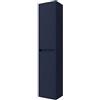 Inbagno Colonna bagno sospesa 140 cm blu satinato con ripiani regolabili e ante reversibili con chiusura soft-close, GAYA