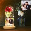NSJY.FLY Regali personalizzati per San Valentino per lei, foto personalizzata eterna rosa in vetro regalo per mamma, fiore di rose con luci in cupola di vetro, regali per donne, moglie, festa della mamma
