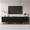 Kelodan Mobile TV Lowboard porte strutturate mobili TV maniglie dorate gambe