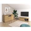 Skraut Home - Set Naturale soggiorno sala da pranzo, mobili ausiliari, buffet mobile-tv 120cm Rovere Nero Nordico