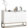 HOOGDLJ Armadio da cucina, credenza con 4 ante, con piano di lavoro, per soggiorno, camera da letto, corridoio, 120 x 30 x 80 cm (bianco, 4 porte)