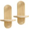 Uanqfegy Set di 2 mensole sospese ad arco in legno realizzate a mano - Mensola da parete Boho per esposizione di piante e decorazioni per la casa