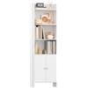 Hzuaneri Libreria a 2 Ante, Libreria a 6 Ripiani, Capiente Mobiletto, Scaffalatura per Soggiorno, Ufficio, 24 x 48 x 169,2 cm, Bianco, BC62003X