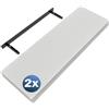 Casaria 2x Mensola da Parete Sospesa Bianca Staffa 50-110 cm Capacità 15 kg Cucina Ufficio Bagno Scaffale Ripiano 70 cm